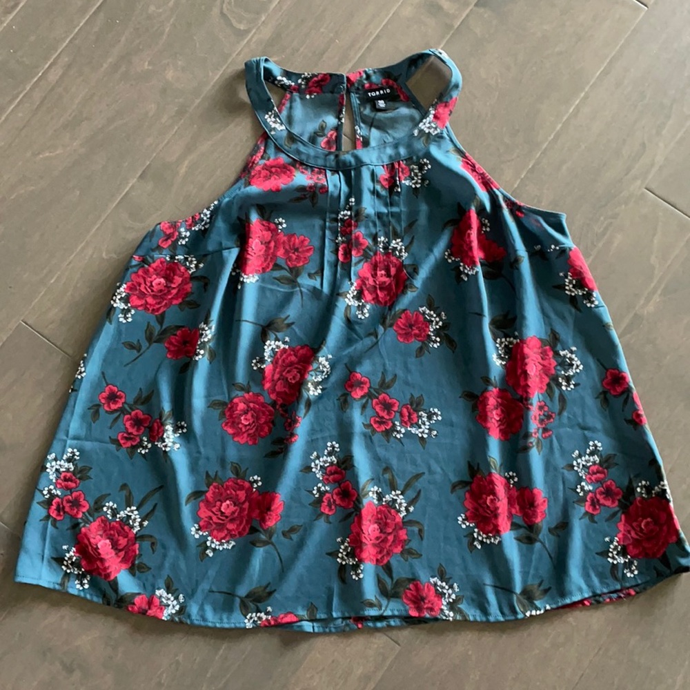 Torrid High Neck Floral Tank